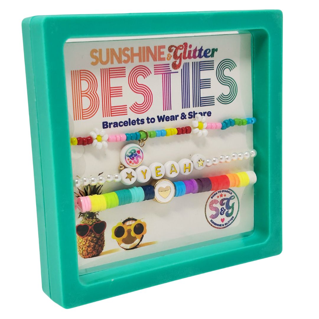 BESTIES Bracelet Set - YEAH - Teal Box