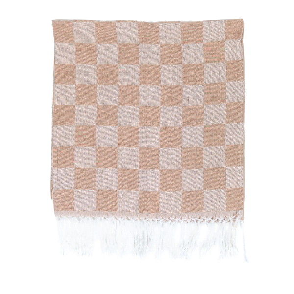 Checkered Turkish Towel-Sand