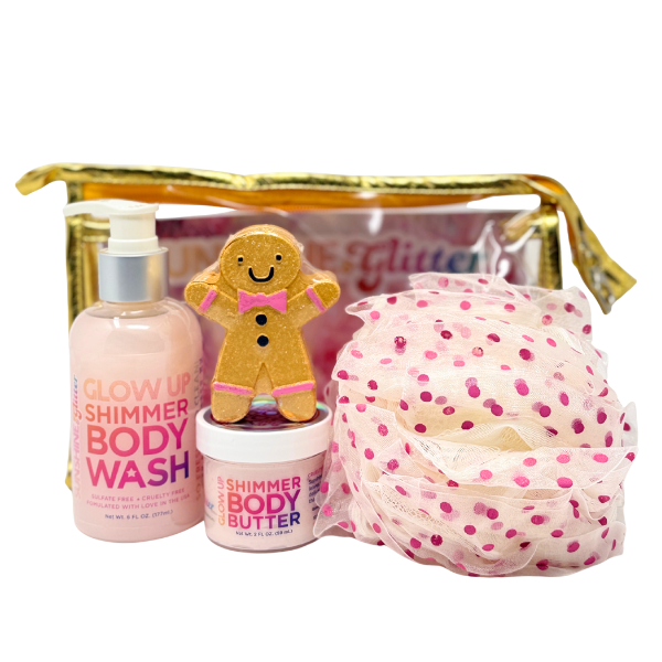 Holiday Gingerbread Polkadot Bathset