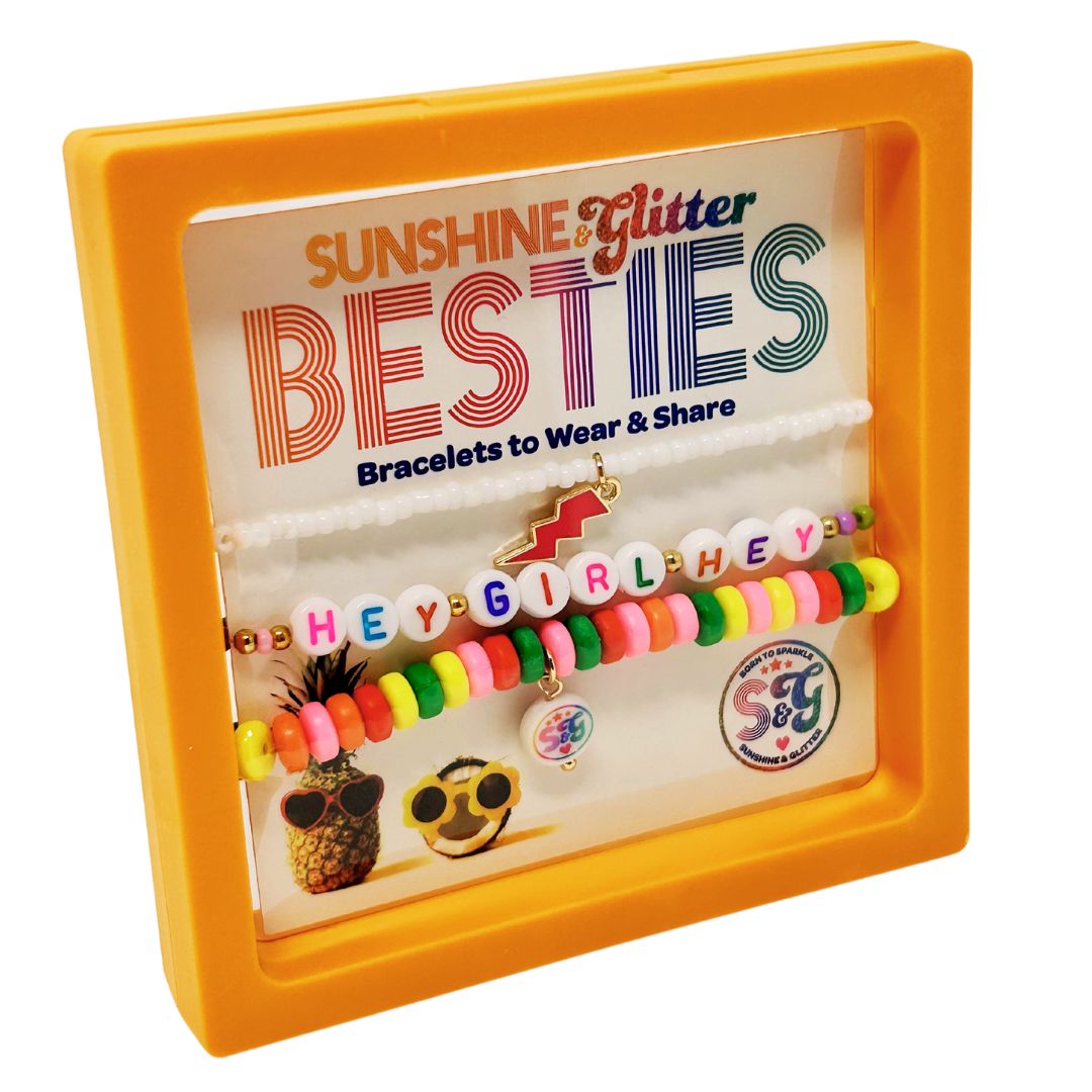 BESTIES Bracelet Set - Hey Girl Hey - Orange Box