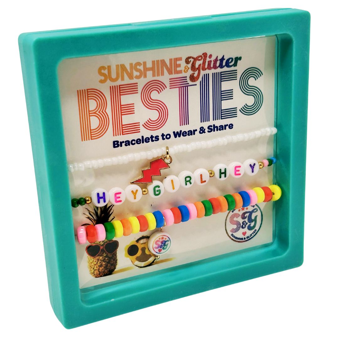 BESTIES Bracelet Set - Hey Girl Hey - Teal Box