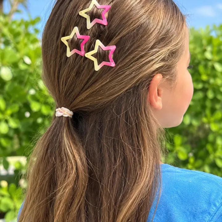 Star Barrette 3 pack Pink/Yellow