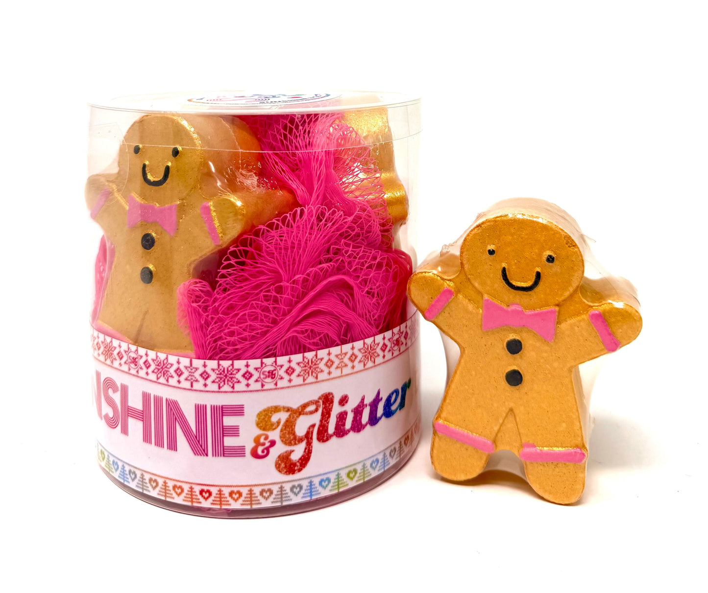 Gingerbread Bath Bomb & Bath Pouf Gift Set