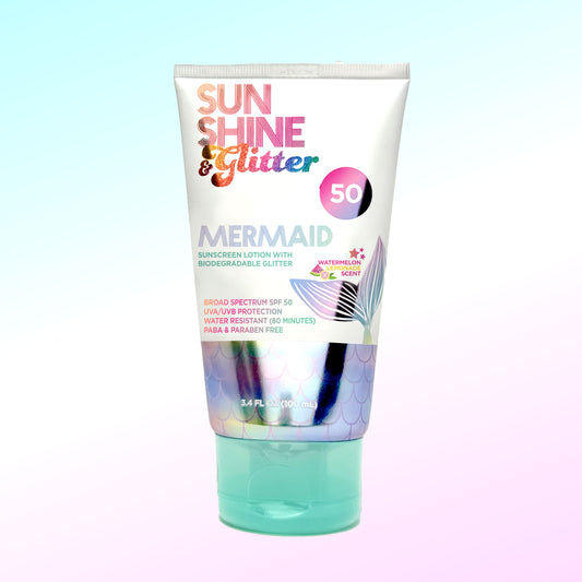 Sunshine & Glitter Mermaid SPF 50 Biodegradable Glitter Sunscreen