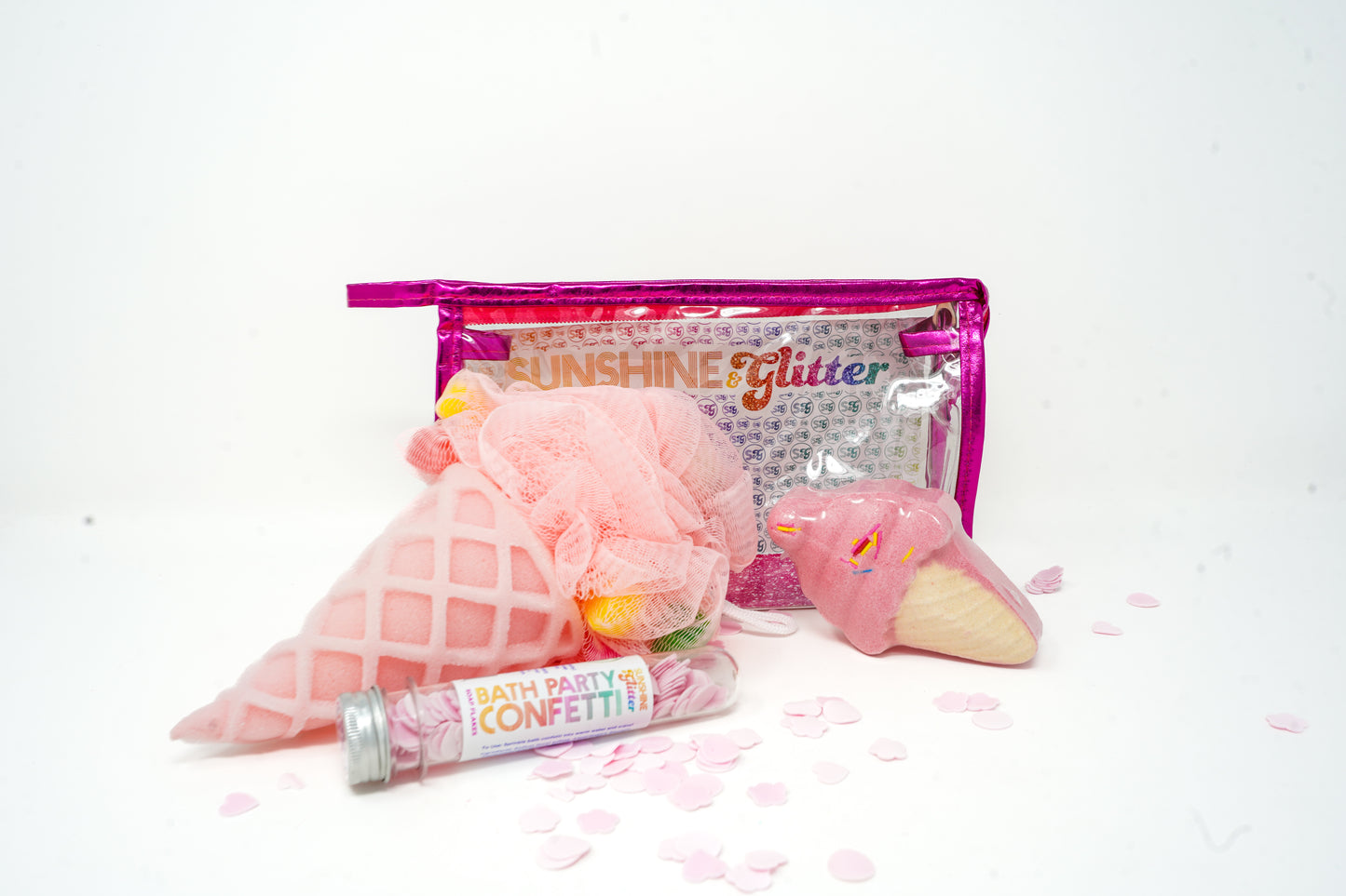 Pink Ice Cream Party Bath Set