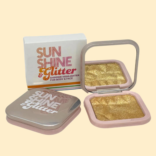 Sunshine & Glitter highlighter shimmer compact – radiant, buildable shimmer for a glowing, flawless complexion, easy-to-apply compact
Sunshine & Glitter shimmer highlighter compact – lightweight, long-lasting formula for an instant, luminous glow on face and body
Highlighter shimmer compact by Sunshine & Glitter – radiant, silky highlighter for a natural, sun-kissed glow in a convenient compact
Sunshine & Glitter highlighter shimmer compact – versatile, glowing highlighter for a flawless finish, perfect