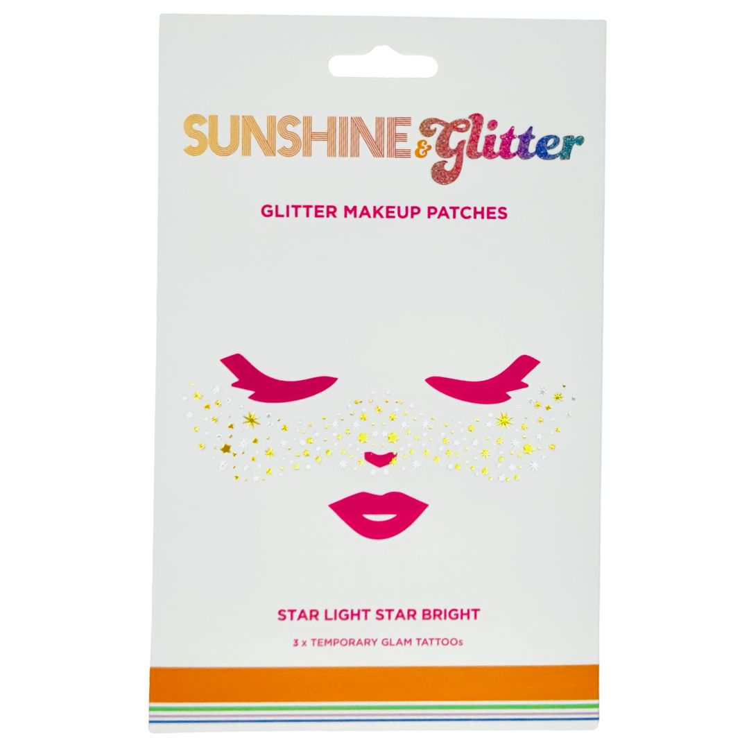Sunshine & Glitter Face Tattoo - 3-pack – shimmering makeup patches for a flawless, sun-kissed glow, water-resistant and skin-friendly
Sunshine & Glitter face tattoos – 3-pack of shimmering makeup patches, easy-to-apply, water-resistant for all-day sparkle
Sunshine & Glitter 3-pack face tattoos – premium, skin-friendly shimmering patches for instant glam and sun-kissed glow, water-resistant
Sunshine & Glitter Face Tattoo -3-pack – sparkling, easy-to-apply makeup patches for effortles