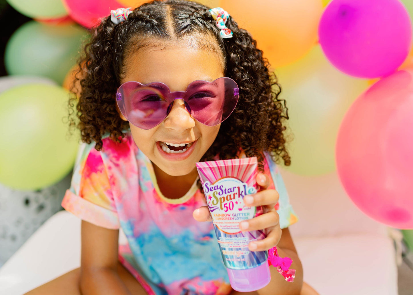 Sea Star Sparkle - Party Cake Scent - Glitter Sunscreen | Rainbow | SPF50 | 3.4 oz.