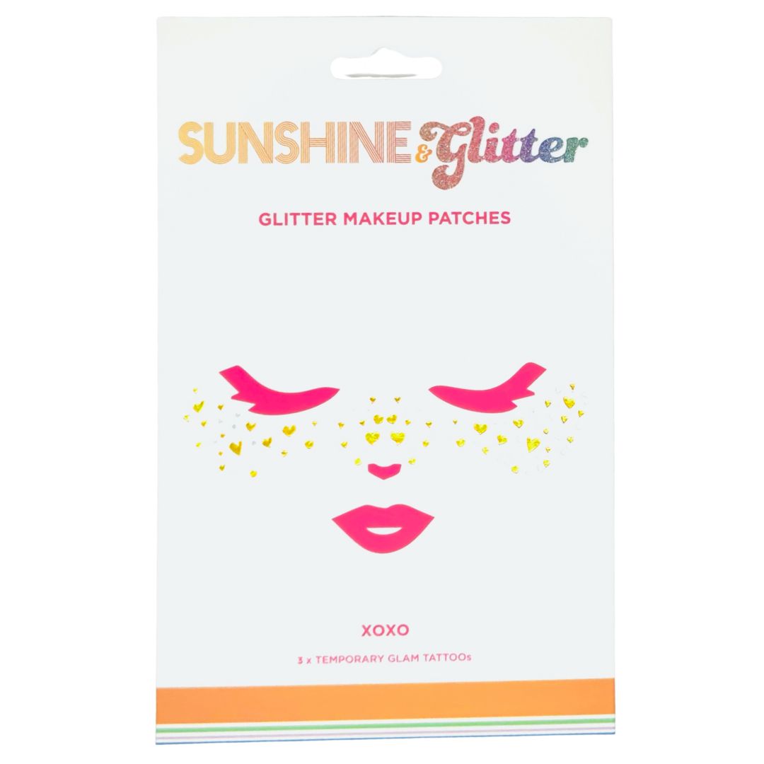 Sunshine & Glitter Face Tattoo - XOXO 3-pack – shimmering makeup patches for a flawless, sun-kissed glow, water-resistant and skin-friendly
Sunshine & Glitter XOXO face tattoos – 3-pack of shimmering makeup patches, easy-to-apply, water-resistant for all-day sparkle
Sunshine & Glitter XOXO 3-pack face tattoos – premium, skin-friendly shimmering patches for instant glam and sun-kissed glow, water-resistant
Sunshine & Glitter Face Tattoo - XOXO 3-pack – sparkling, easy-to-apply makeup patches for effortles