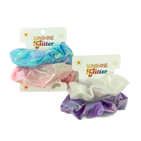 Satin Metalic Pastel Scrunchies