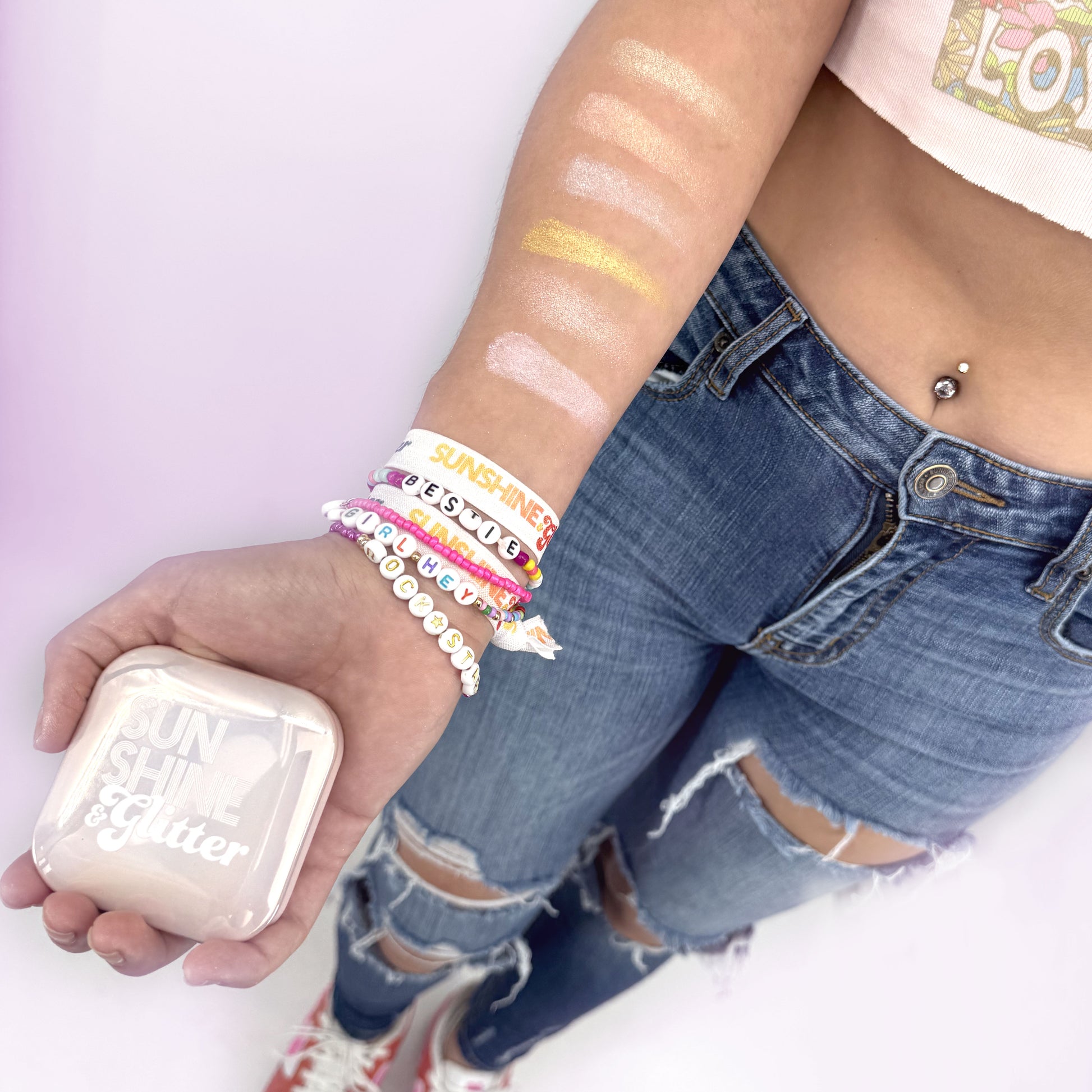 Sunshine & Glitter highlighter shimmer compact – radiant, buildable shimmer for a glowing, flawless complexion, easy-to-apply compact
Sunshine & Glitter shimmer highlighter compact – lightweight, long-lasting formula for an instant, luminous glow on face and body
Highlighter shimmer compact by Sunshine & Glitter – radiant, silky highlighter for a natural, sun-kissed glow in a convenient compact
Sunshine & Glitter highlighter shimmer compact – versatile, glowing highlighter for a flawless finish, perfect