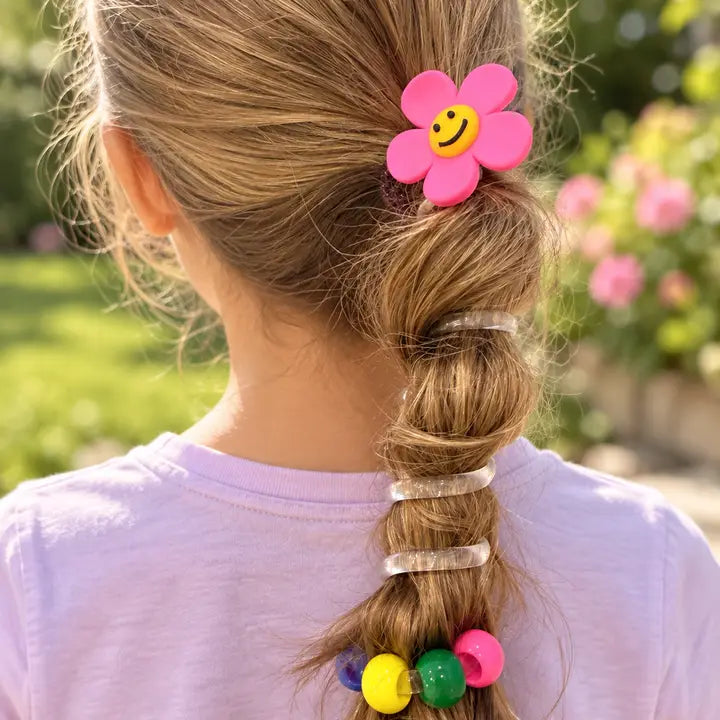 Crazy Daisy Spiral Hair Tie Pink