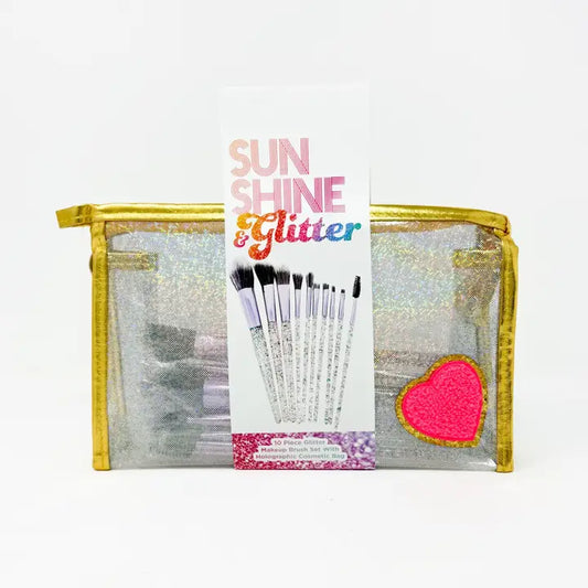 Sunshine & Glitter 10-Piece Glitter Glam Brush Set