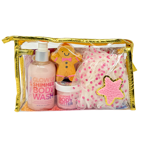 Holiday Gingerbread Polkadot Bathset