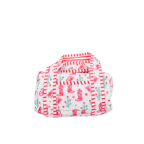 Pink Cowgirl Quilted Mini Duffle Bag