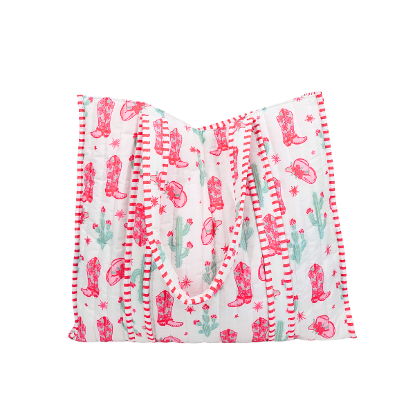 Pink Cowgirl Quilted Tote