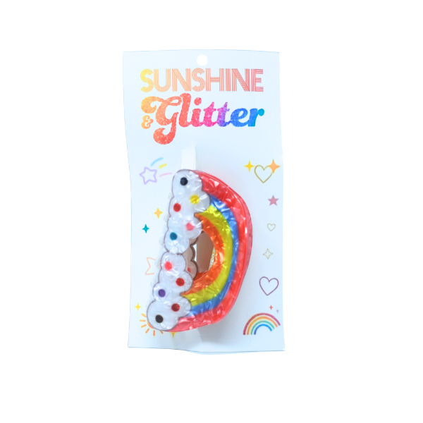 Rainbow Claw Hair Clip-Polka Dot