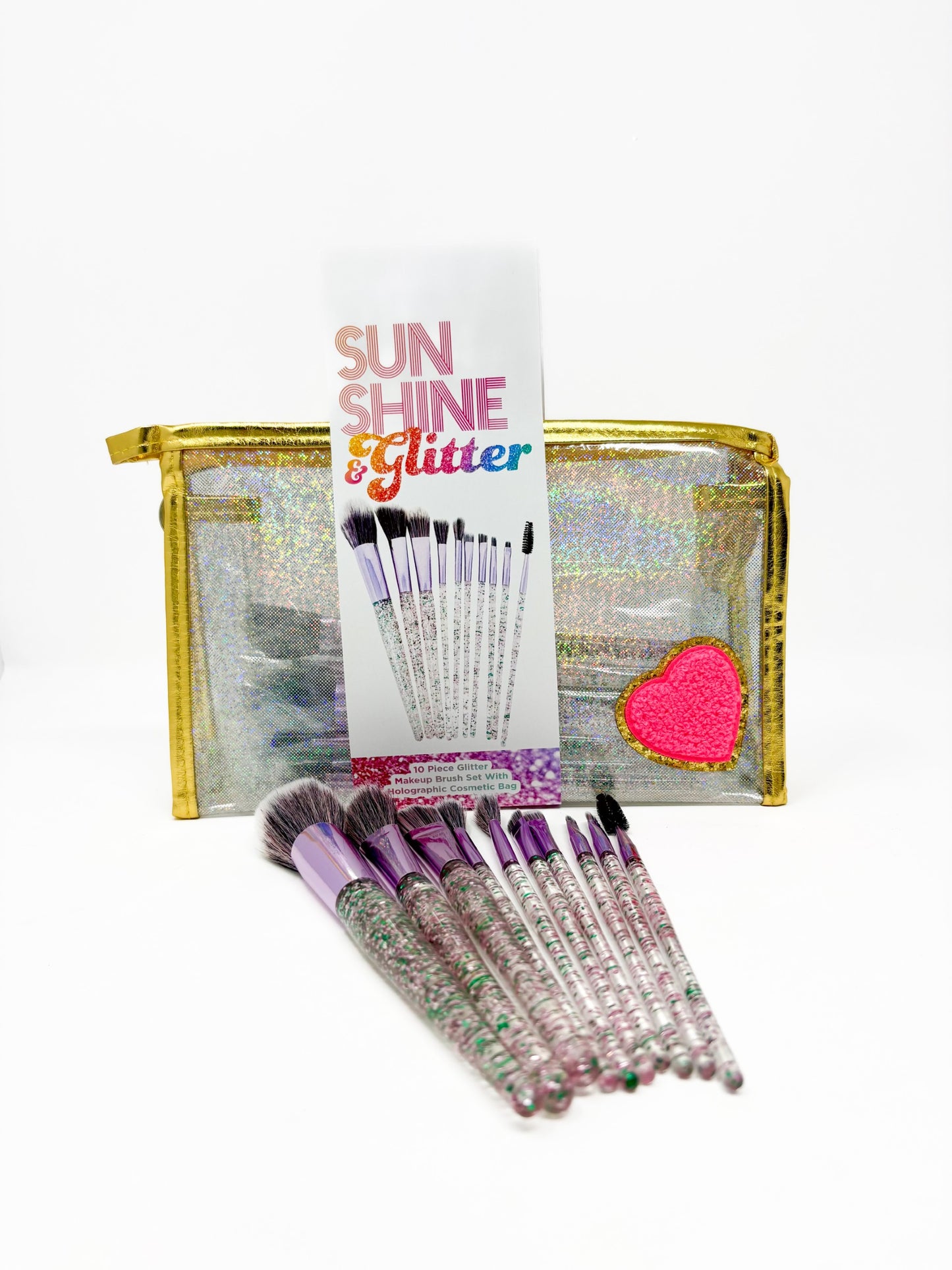 Sunshine & Glitter 10-Piece Glitter Glam Brush Set
