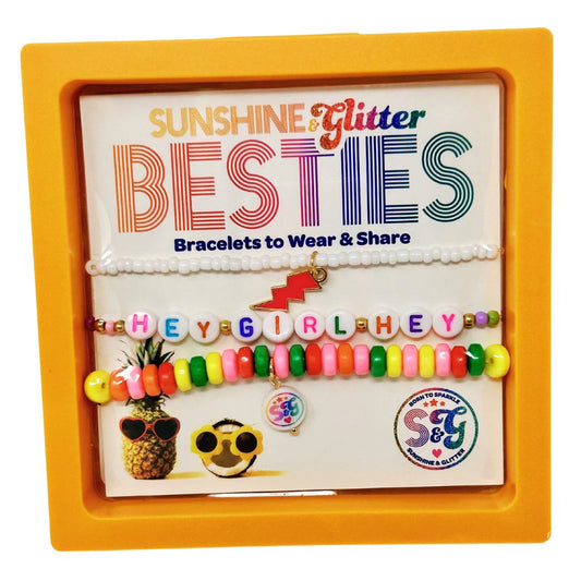 BESTIES Bracelet Set - Hey Girl Hey - Orange Box