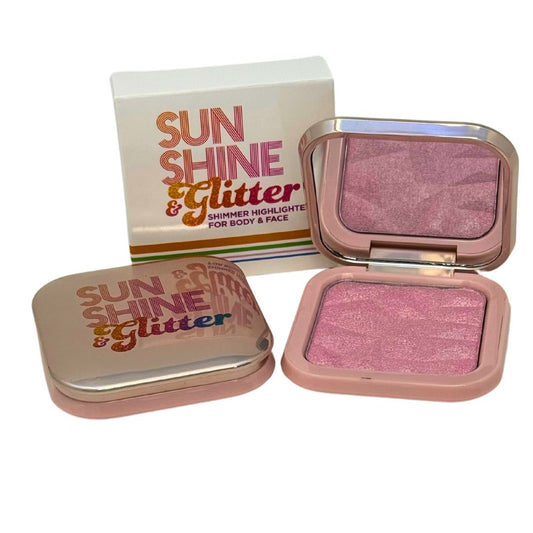 Sunshine & Glitter highlighter shimmer compact – radiant, buildable shimmer for a glowing, flawless complexion, easy-to-apply compact

Sunshine & Glitter shimmer highlighter compact – lightweight, long-lasting formula for an instant, luminous glow on face and body

Highlighter shimmer compact by Sunshine & Glitter – radiant, silky highlighter for a natural, sun-kissed glow in a convenient compact

Sunshine & Glitter highlighter shimmer compact – versatile, glowing highlighter for a flawless finish, perfect 