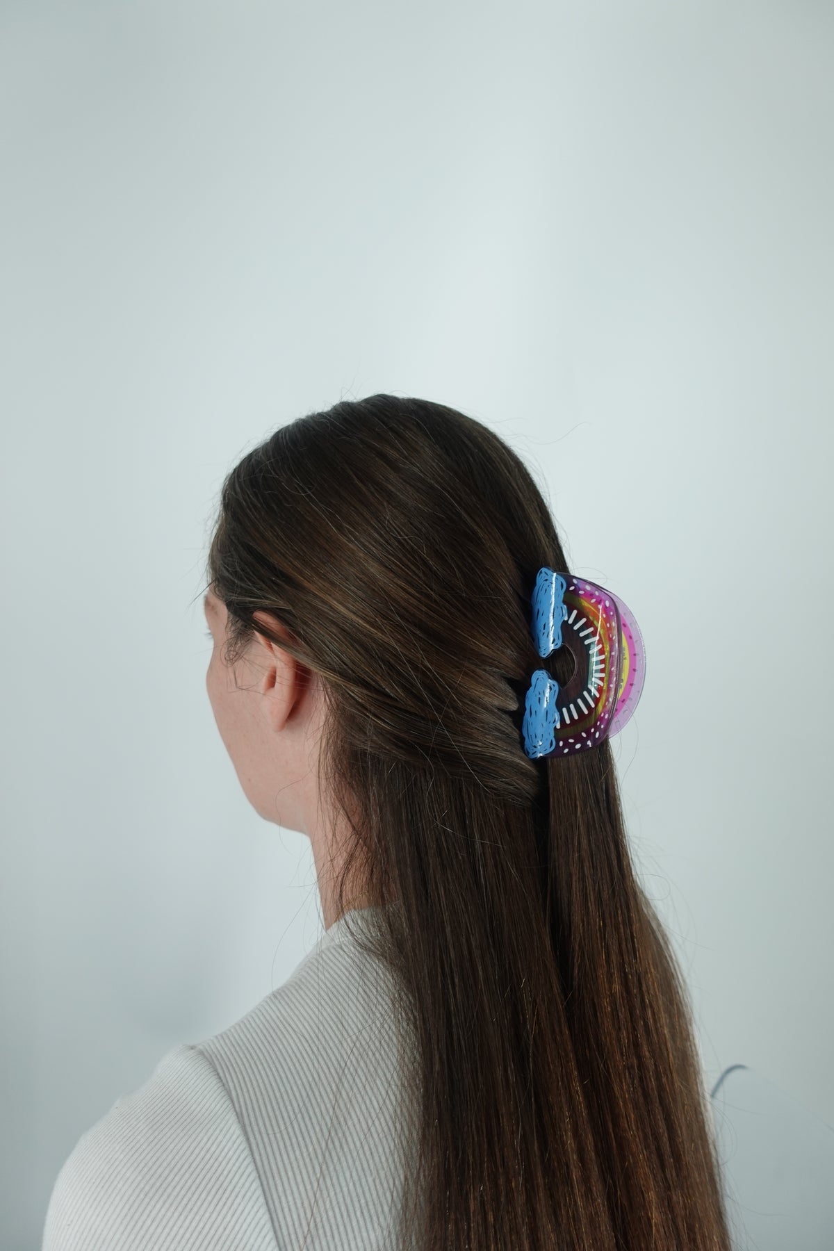 Rainbow Claw Hair Clip- Purple