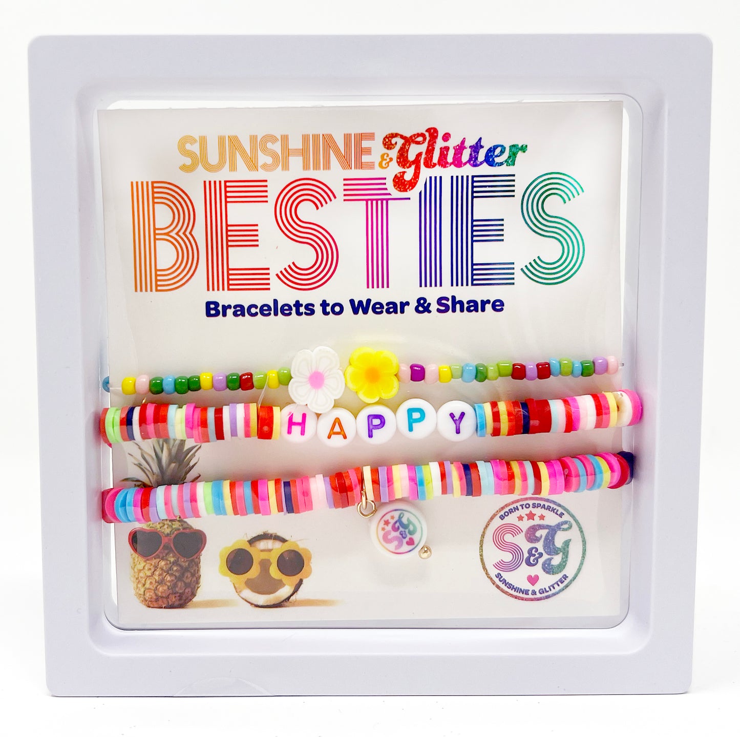 BESTIES Bracelet Set - HAPPY