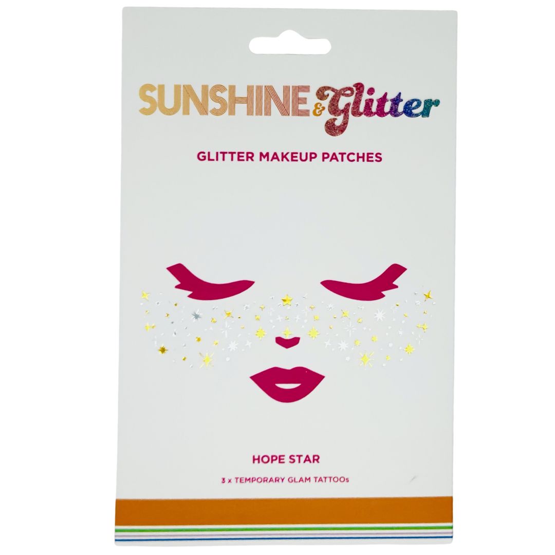 Sunshine & Glitter Face Tattoo -  3-pack – shimmering makeup patches for a flawless, sun-kissed glow, water-resistant and skin-friendly

Sunshine & Glitter face tattoos – 3-pack of shimmering makeup patches, easy-to-apply, water-resistant for all-day sparkle

Sunshine & Glitter 3-pack face tattoos – premium, skin-friendly shimmering patches for instant glam and sun-kissed glow, water-resistant

Sunshine & Glitter Face Tattoo -3-pack – sparkling, easy-to-apply makeup patches for effortles