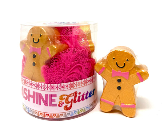 Gingerbread Bath Bomb & Bath Pouf Gift Set