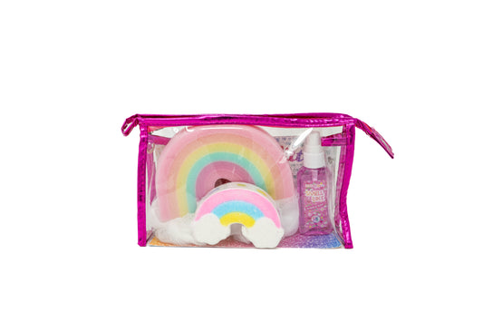 Pink Double Rainbow Bath Set