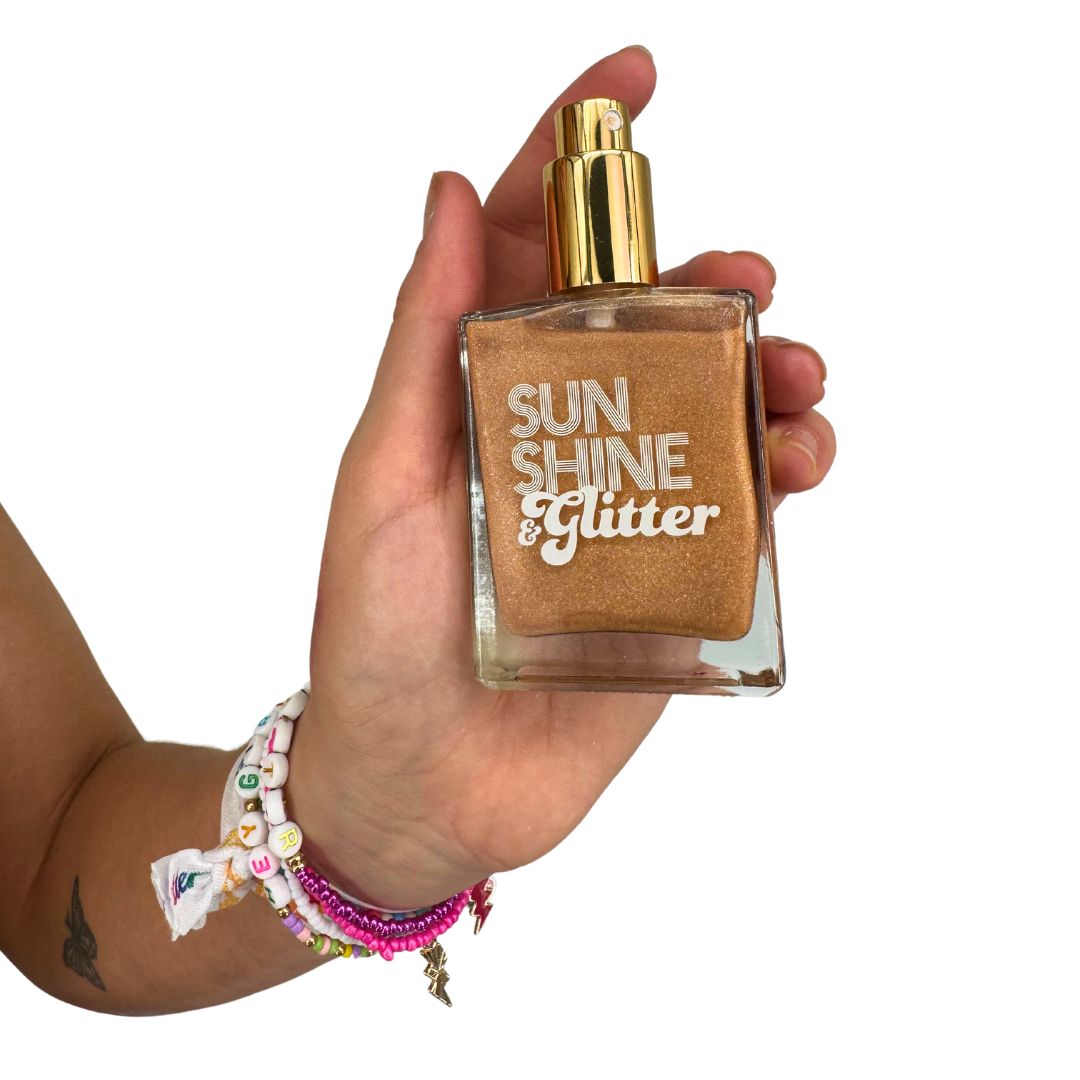 Sunshine & Glitter Highlighter Shimmer Spray Oil for Hair & Body - Rose Gold