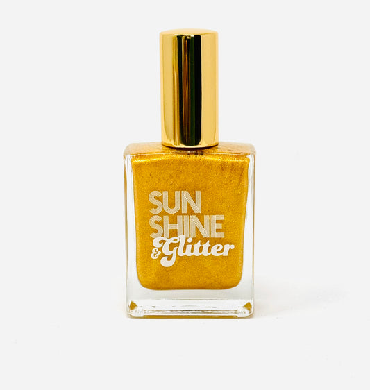 Sunshine & Glitter shimmer spray oil – luxurious body oil with sparkling finish, perfect for glowing skin and a touch of radiance

Shimmer spray oil by Sunshine & Glitter – lightweight, moisturizing body oil with a sparkling glow for all skin types

Sunshine & Glitter shimmer spray oil – hydrating body oil with a shimmering finish, ideal for a radiant, sun-kissed glow

Sunshine & Glitter shimmering spray oil – lightweight, sparkling body oil for a smooth, glowing finish, perfect for all-day radiance

