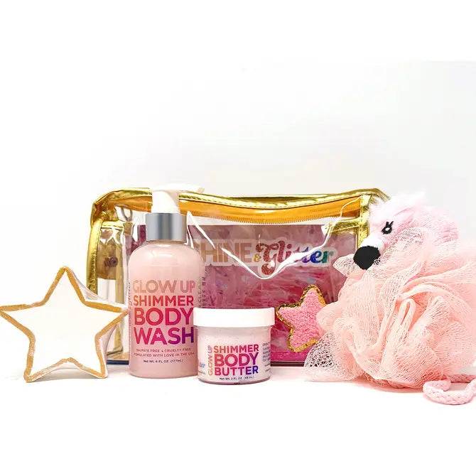 Flamingo Glow Holiday Shimmer Bath & Body Gift Set