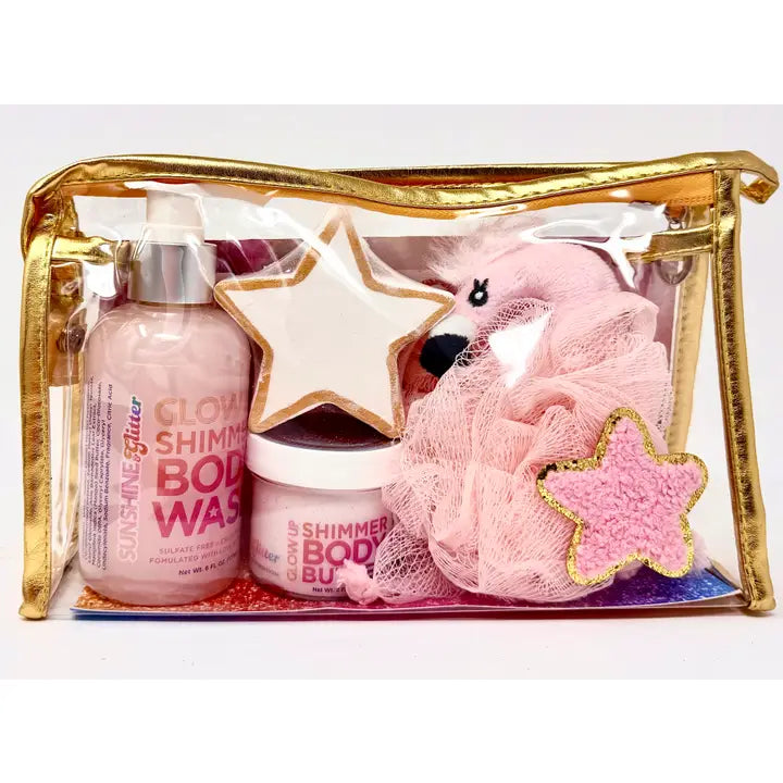 Flamingo Glow Holiday Shimmer Bath & Body Gift Set