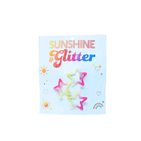 Star Barrette 3 pack Pink/Yellow