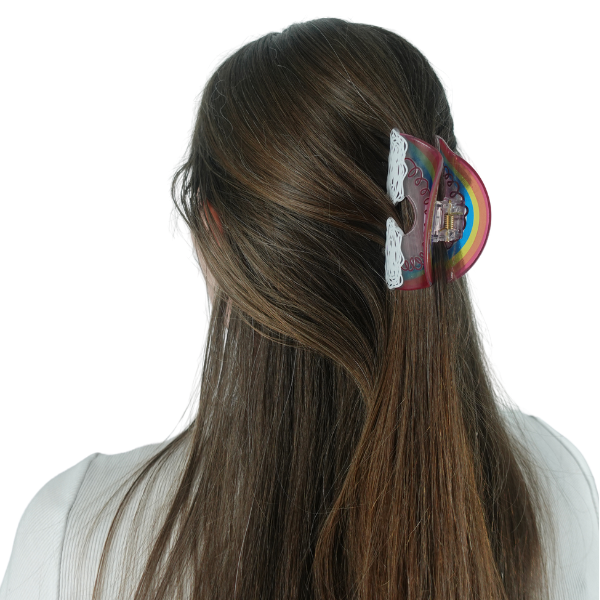 Rainbow Claw Hair Clip-Scribble