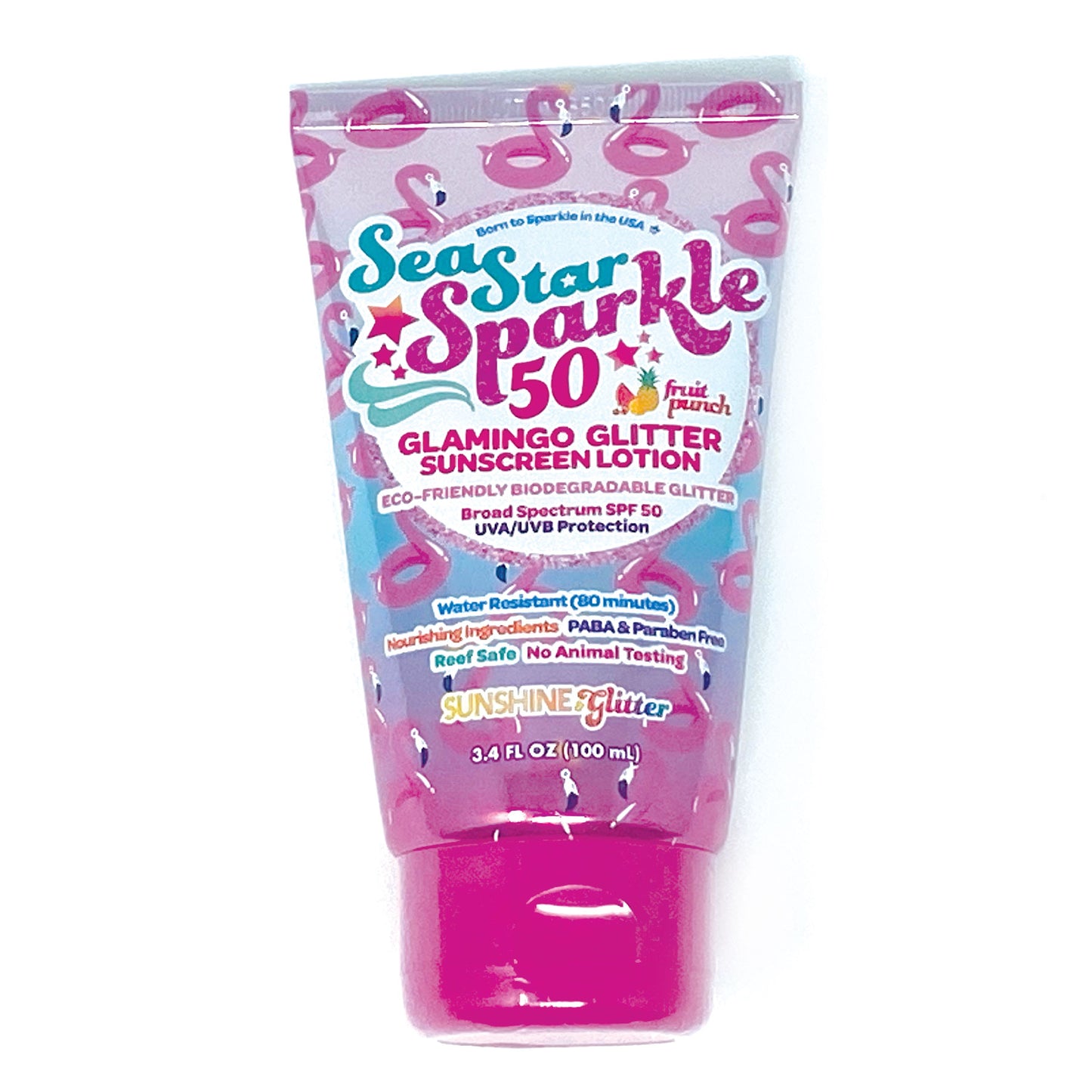 Glamingo | Glitter Sunscreen | Pink | SPF50 | 3.4 oz.