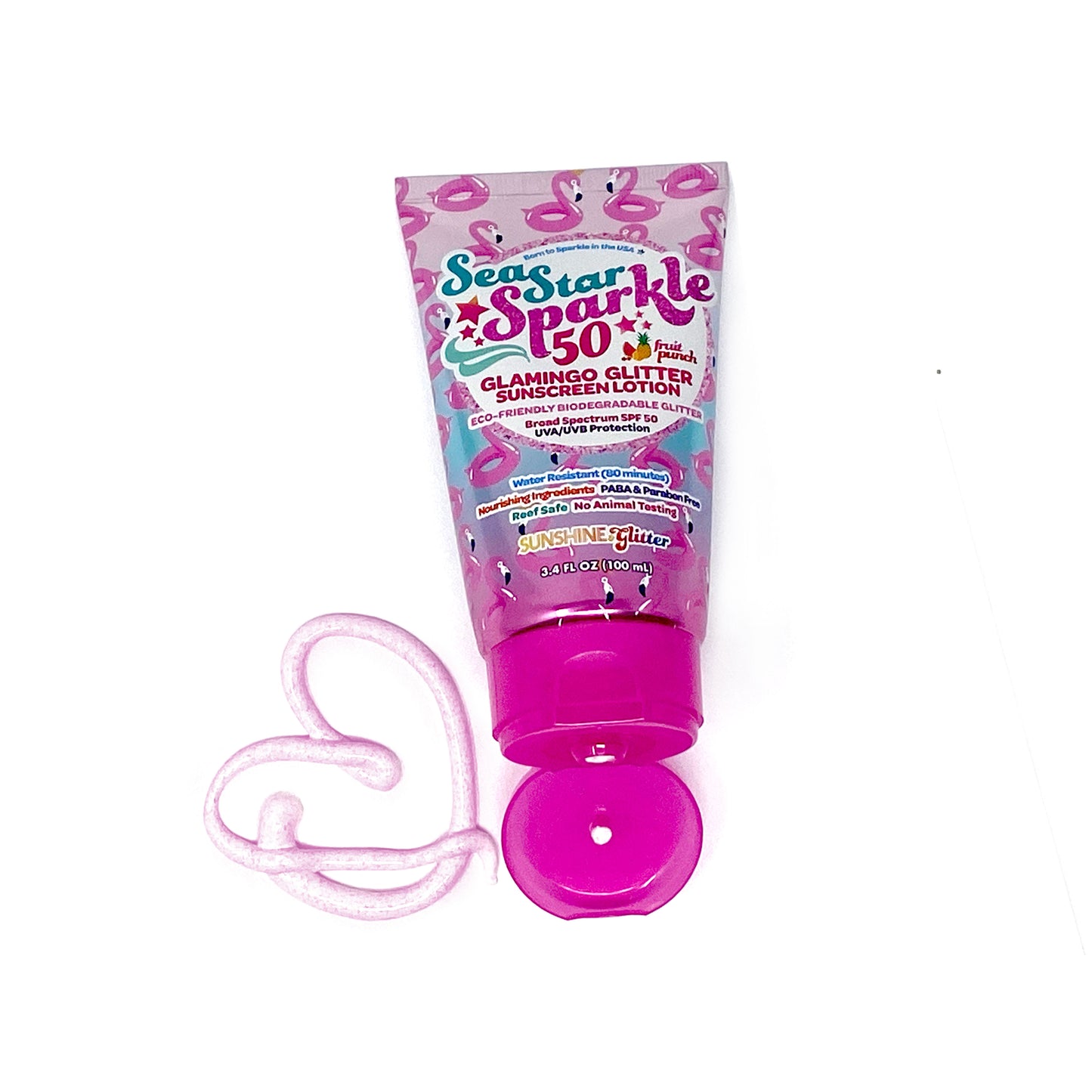 Glamingo | Glitter Sunscreen | Pink | SPF50 | 3.4 oz.